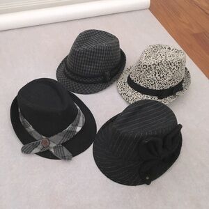 SOLD Bundle 4 Fedora Wool Blend Hats Black Gray